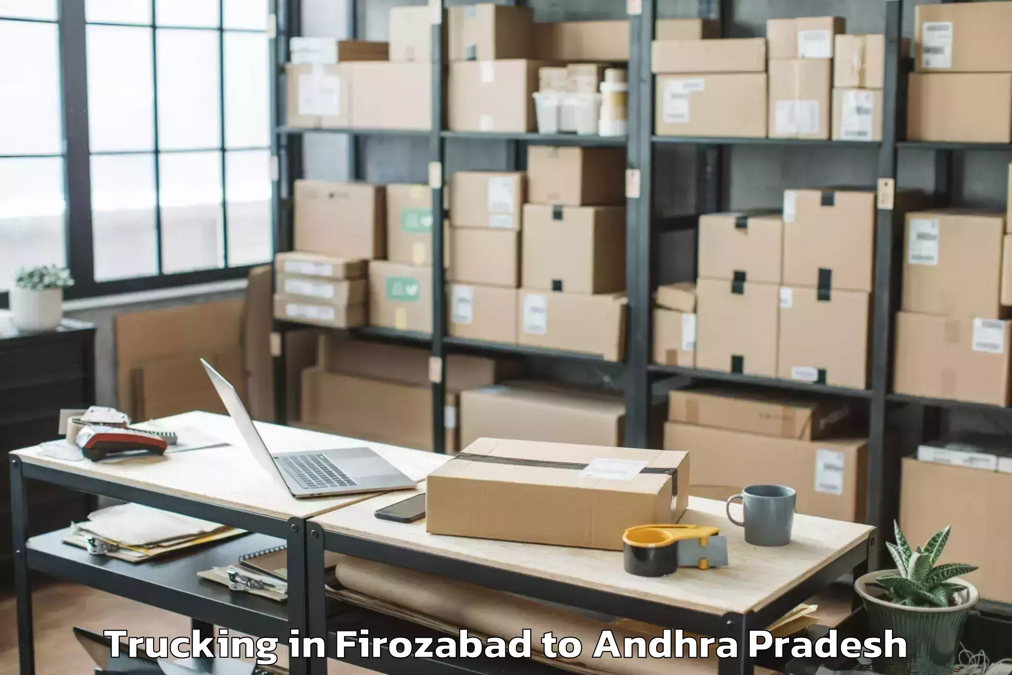 Top Firozabad to Piduguralla Trucking Available